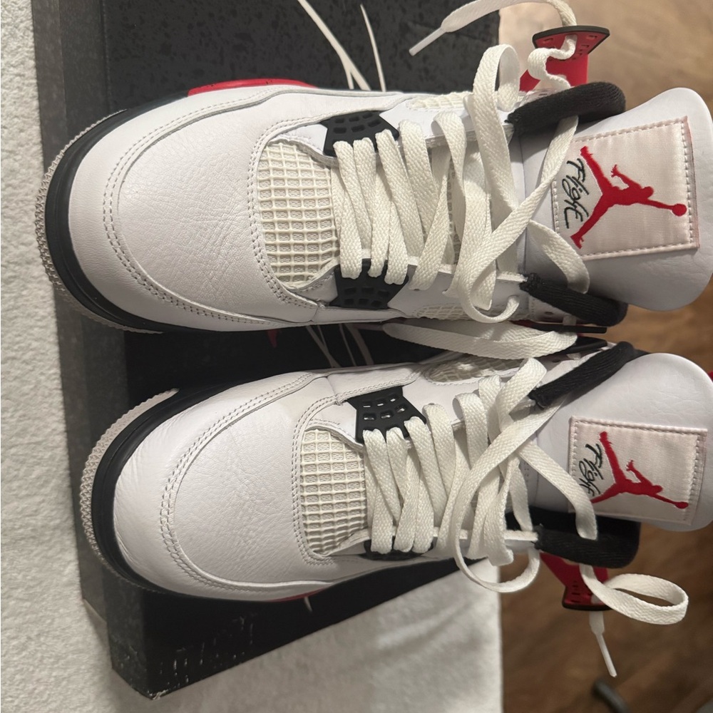 Jordan Men's White and Red Sneakers